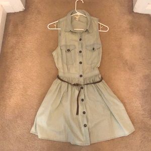 Light Wash Denim Button Up Dress